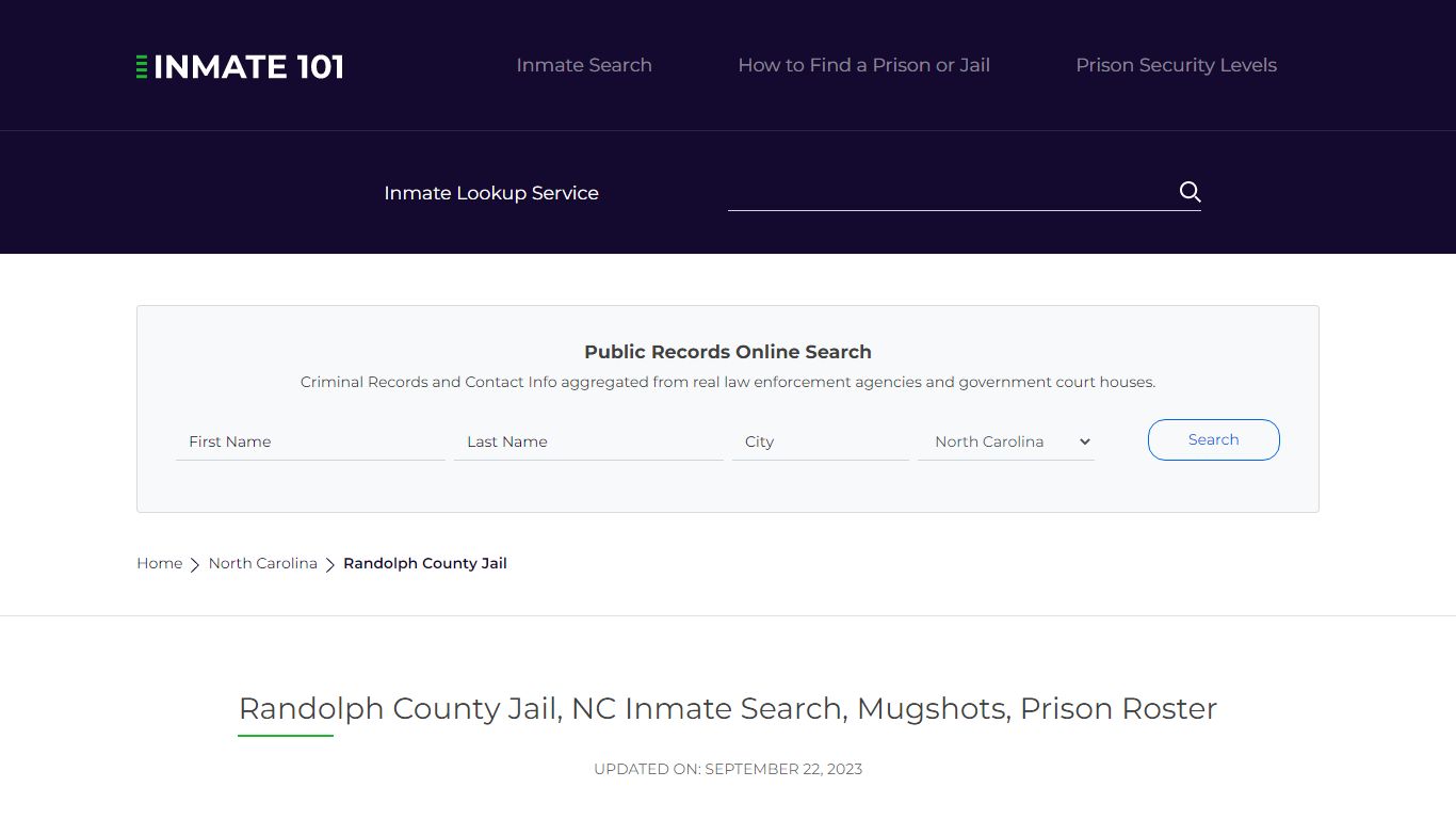 Randolph County Jail, NC Inmate Search, Mugshots, Prison Roster